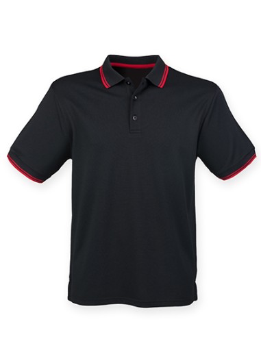 H-H482-Mens Coolplus® Short Sleeved Tipped Polo Shirt
